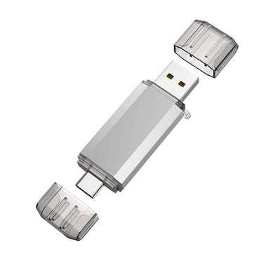RAOYI 128GB USB C Flash Drive 2 in 1 USB 30 Type C Dual OTG Metal Thumb Drive Jump Drive Memory Stick with Keychain Suitable for USBC Smartphones MacBook Computers and Tablets Silver