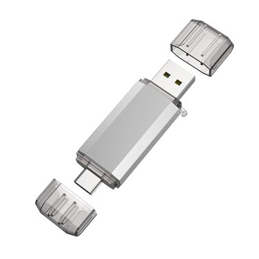 RAOYI 64GB USB 30 Type C Dual OTG Flash Drive USB C Thumb Drive Memory Stick with Keychain Hole Suitable for USBC Smartphones MacBook Computers and Tablets Silver