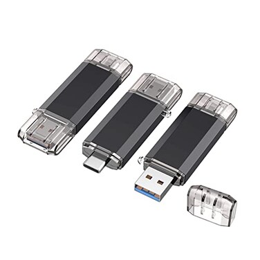 Vansuny 3 Pack 32GB USB C Flash Drive 2 in 1 OTG USB 30 USB C Memory Stick with Keychain Dual Type C Thumb Drive Photo Stick Jump Drive for Android Smartphones Computers MacBook Tablets PC