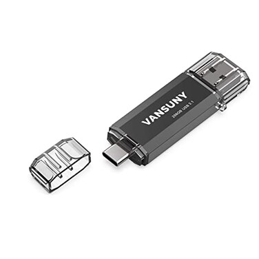 Vansuny 256GB Type C Flash Drive Upgraded 130MBs USB 31 Flash Drive 2 in 1 OTG USB A Tape C Memory Stick with Keychain Dual Type C USB Thumb Drive for Android Smartphones Tablets MacBook PC