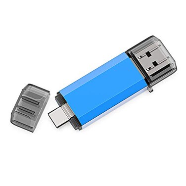 Kalsan 128GB USBC Flash Drive High Speed 128GB Thumb Drive for Type C Smartphones Tablets PC MacBook Blue