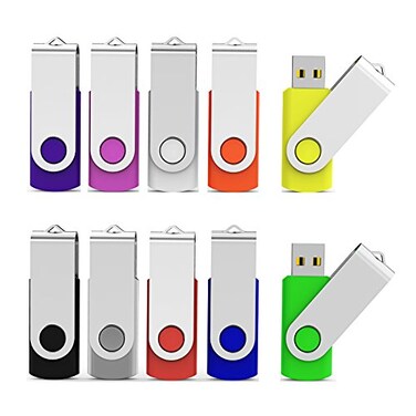 Aiibe 10 Pack 32GB Flash Drive USB Flash Drive USB 30 Thumb Drives USB Memory Stick 32 GB 30 Flash Drives Bulk 10 Mixed Colors Black Blue Red Green Orange White Yellow Pink Purple Silver