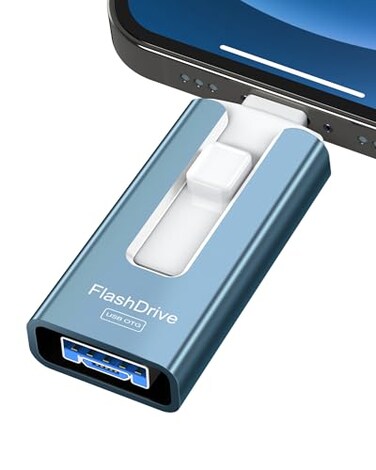 GNASEET USB Flash Drive 512GB Photo Stick Memory External Data Storage Thumb Drive Compatible for Phone Pad Android PC and More Devices Blue
