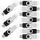 VICFUN 10 Pack 16GB USB Flash Drives 16GB Flash Drive Pack USB 20 Swivel USB Thumb Drives Black