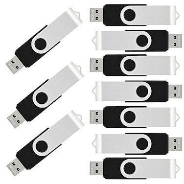 VICFUN 10pcs 2GB USB Flash Drives 2GB USB 20 Memory Stick Foldable Thumb DriveBlack