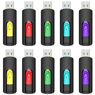 Aiibe 32GB USB 30 Flash Drive 10 Pack 32GB USB Flash Drives Thumb Drive USB Memory Stick USB Drive for Data Storage 32 GB 5 Mixed Colors