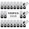 TOPESEL 100PCS 16GB Bulk USB 20 Flash Drive Swivel Memory Stick Thumb Drives Pen Drive 16G 100 Pack Black