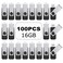 TOPESEL 100PCS 16GB Bulk USB 20 Flash Drive Swivel Memory Stick Thumb Drives Pen Drive 16G 100 Pack Black