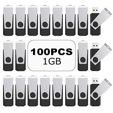TOPESEL USB Storage Flash Drive100PCS 1GB USB 20 Flash Drive Bulk Pack USB Flash Drives Thumb Drives USB Stick Flash Memory Stick 1G 100 Pack Black