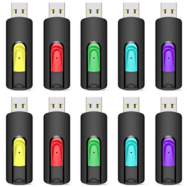 Aiibe 32GB Flash Drive 10 Pack 32GB USB Flash Drives Thumb Drive USB 20 Memory Stick Zip Drive USB Drives Bulk 32GB 10 Pack 5 Colors