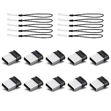 KZZ KZZ 16GB Mini Flash Drive 10 Pack 16G Small USB Drive with Lanyard Low Profile USB 20 Flash Drive 16 GB Tiny Thumb Drive Memory Stick 16GB Black
