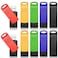 KEXIN 16GB Flash Drive 10 Pack USB 20 Thumb Drives Swivel Memory Stick Bulk USB Drive with LED Light Green Red Black Blue Yellow