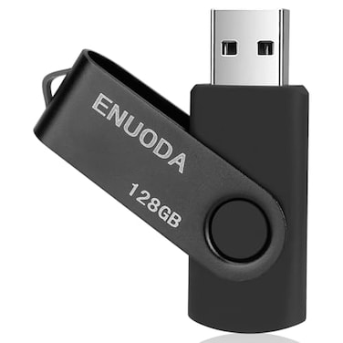 ENUODA 128GB Flash Drive 1 Pack Thumb Drive 128GB Swivel Design USB 20 Memory Stick Data Storage Jump Drive Pen Drive for Laptop PC Computer Black