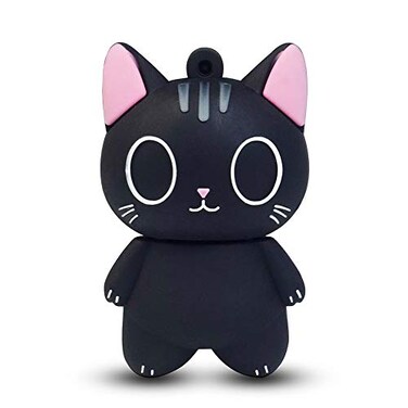 LEIZHAN Cute USB Flash Drive 32GB Cartoon Cat Pendrive Memory Thumb Stick USB20 Animal Jump Drive Character Data Storage Gift USB Disk Pendrive with Key Chain