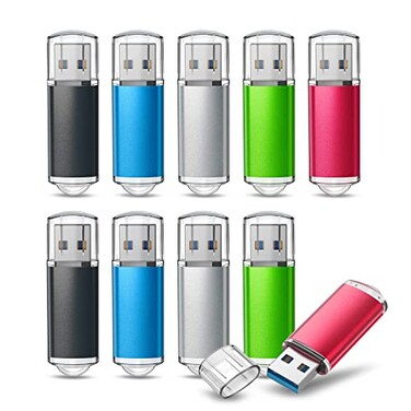 TOPESEL 16GB 10Pack 30 USB Flash Drive High Speed Thumb Drive Memory Stick Jump Drive USB Drive Zip Drive for PC laptops Tablets TVs car Audio5 Mixed Colors Black Blue Green Red Silver