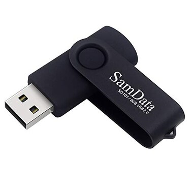 SamData USB Flash Drive 8GB 1 Pack USB 20 Thumb Drive Swivel Memory Stick Data Storage Jump Drive Zip Drive Drive with Led Indicator Black 8GB1Pack