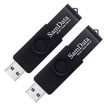 SamData 16GB USB Flash Drives 2 Pack 16GB Thumb Drives Memory Stick Jump Drive with LED Light for Storage and Backup 2 Pack Black