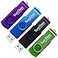 SamData 16GB USB Flash Drives 4 Pack 16GB Thumb Drives Memory Stick Jump Drive with LED Light for Storage and Backup 4 Colors Black Blue Green Purple