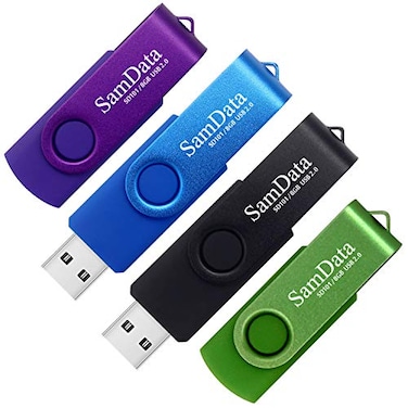 SamData 8GB USB Flash Drives 4 Pack 8GB Thumb Drives Memory Stick Jump Drive with LED Light for Storage and Backup 4 Colors Black Blue Green Purple