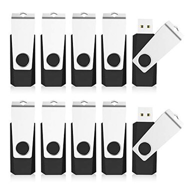 KEXIN 20 Pack 4GB USB Flash Drive Bulk Flash Drive 4 GB Thumb Drive USB Stick Bulk Flash Drives Swivel USB 20 Flash Drive Black