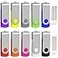 Wooolken 64GB Flash Drive 10 Pack USB 20 Thumb Drive Bulk Pen Drive Metal Swivel Memory Stick 64GB 10 Colors Multipack Value Zip USB Drives with Lanyard
