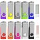 Wooolken 64GB Flash Drive 10 Pack USB 20 Thumb Drive Bulk Pen Drive Metal Swivel Memory Stick 64GB 10 Colors Multipack Value Zip USB Drives with Lanyard