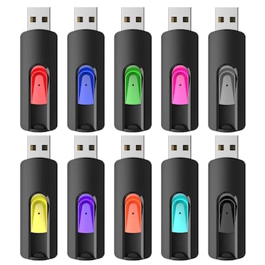 RAOYI 10Pcs 4GB USB Flash Drives Slide Retractable Memory Stick Bulk USB 20 Thumb Drive Jump Drive Zip Drive USB Sticks Data Storage Backup for PC Mac 4G 10 Mixed Color