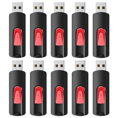 RAOYI 10Pcs 32GB USB Flash Drives Slide Retractable Memory Stick Bulk USB 20 Thumb Drive Jump Drive Zip Drive USB Sticks Data Storage Backup for PC Mac 32G Red