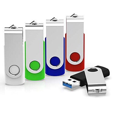 KEXIN USB 30 Flash Drive 64 GB Flash Drive 30 64GB Thumb Drive 5 Pack USB Jump Drive Memory Stick Zip Drive 5 Colors Black Blue Green White Red