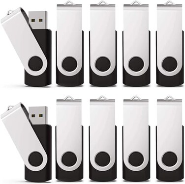 KEXIN 10 Pack 4GB Flash Drive Thumb Drive 4G USB Drive Memory Stick with LED Indicator USB 20 Black