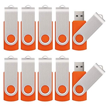 KALSAN 20 Pack 8GB USB Flash Drives 20 Memory Stick Orange