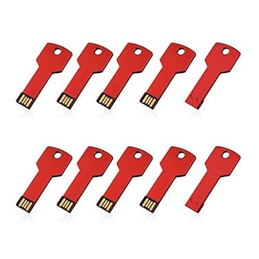RAOYI 10 Pack 8GB USB Flash Drive USB 20 Metal Key Shape Memory Stick Thumb Drive Pen DriveRed