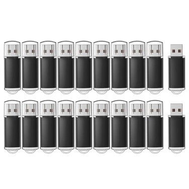 RAOYI 20 Pack 2GB USB Flash Drive Bulk USB 20 Memory Stick Thumb Drive Pen Drive BundleBlack