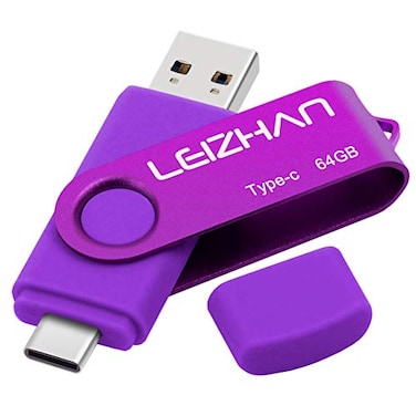leizhan 64GB Type C USB Flash Drive USB 30 USB C Phone Picture Stick for Samsung Galaxy S10S9S8S8 Plus Note 9 Google Pixel XL Purple