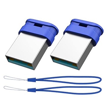 KZZ KZZ 32GB USB Flash Drive 30 with Lanyard 2 Pack 32 GB USB 30 Thumb Drive Ultra High Speed Small Memory Stick 32GB USB Drive Pendrive Blue