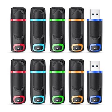 RAOYI 10 Pack 64GB Flash Drive USB 30 High Speed Memory Stick Thumb Drive Jump Drive Zip Drive for Data Storage and Backup Multicolor
