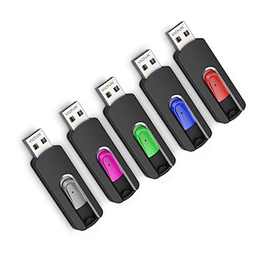 VICFUN 5 Pack 64GB USB Flash Drives USB 20 Flash Drive Slide Retractable USB Memory Stick 64G Data Storage