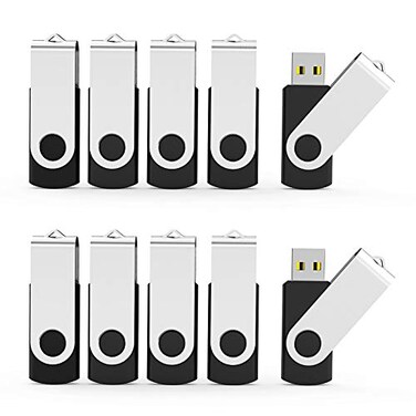 Aiibe 4GB Flash Drive 20 Pack USB Flash Drives Bulk USB 20 Thumb Drives Zip Drive Fold Stoage Memory Stick Jump Drives 4GB with LED Status Light 4G 20 Pack Black