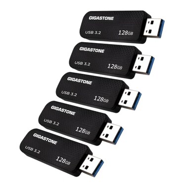GIGASTONE 128GB Flash Drive 5 Pack Z30 USB 32 Gen 1 100MBs Ultra Fast Keychain Loop Carbon Fiber Style PushPull Design Data Storage Backup for PCMacTVCar USB 203031 Compatible