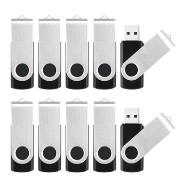 MECHEER 4GB Flash Drive 10 Pack Thumb Drive USB Flash Drives 20 USB Stick for Data Storage Backup Jump Drive Pen Drive Zip Drive Memory Stick with Indicator Swivel Bulk USB Storage Flash Drive Black