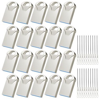 EASTBULL Mini Metal Flash Drive Bulk 4GB Small USB 20 Pack with Lanyards USB 20 Thumb Drive Bulk Jump Drive Pen Drive Memory Stick for Storage and Backup 4GB 20 Pack Metal