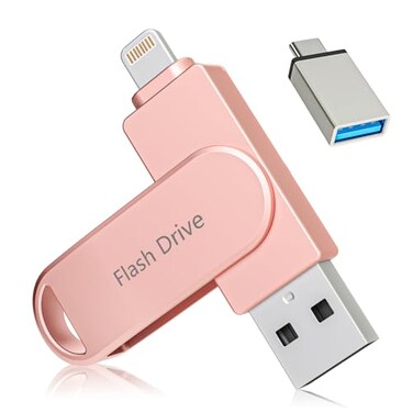 Kcsbaui Apple MFi 512GB Photo Stick Flash Drive for iPhone Memory Stick for PhotoVideo Backup Stick HighSpeed USB Stick iPhone Storage Drive Compatible for iPhoneiPadAndroidPC Pink