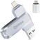 Qemoa MFi 512GB Flash Drive Photo Stick for iPhone External Memory Photo Keeper Storage for Data SaverBackupTransfer FilesPictureVideoiPhoneiPadiOSAndroidPC GrayAvailable Space 484GB