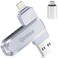 Qemoa MFi 512GB Flash Drive Photo Stick for iPhone External Memory Photo Keeper Storage for Data SaverBackupTransfer FilesPictureVideoiPhoneiPadiOSAndroidPC GrayAvailable Space 484GB