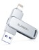 BLANBOKMFi 256GB Flash Drive for iPhone Photo Stick USB Memory Stick High Speed iPhone Flash Drive External Memory Storage USB Stick Thumb Drive for iPhoneiPadAndroidPC Metallic Silver