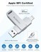 BLANBOKMFi 256GB Flash Drive for iPhone Photo Stick USB Memory Stick High Speed iPhone Flash Drive External Memory Storage USB Stick Thumb Drive for iPhoneiPadAndroidPC Metallic Silver