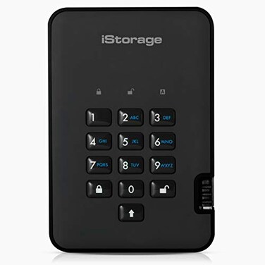 iStorage diskAshur2 SSD 512GB Black Secure portable solid state drive Password protected Dust water resistant Hardware Encryption