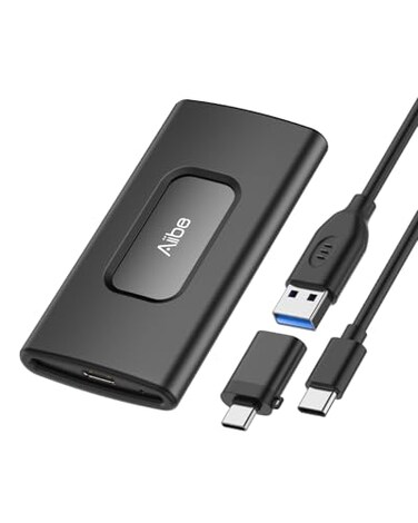 Aiibe 1TB External SSD USB C Portable SSD USB 32 Gen 2 Up to 1050MBs External Solid State Drive 1TB External Hard Drive for iPhone 171615 Laptop Black