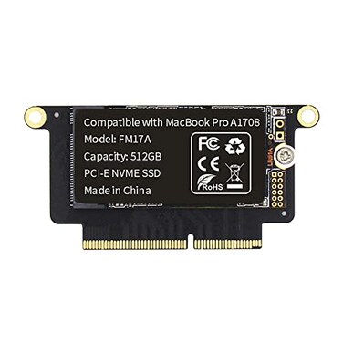 FLEANE FM17A 512GB PCIE 30x4 NVME 3D NAND TLC Flash SSD for MacBook Pro Retina A1708 20162017 Included DIY Tools 512GB