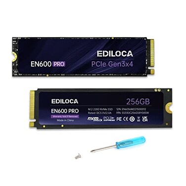Ediloca EN600 PRO SSD 256GB PCIe 30 Gen 3x4 NVMe M2 2280 Up to 1400MBs Internal Solid State Drive SLC Cache 3D NAND TLC Graphene Cooling Sticker Storage for PC Desktop and Laptops